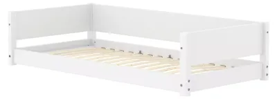 Immagine prodotto di Flexa Letto basso Montessori BIANCO 90 x 200 cm con sponda posteriore bianca