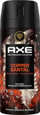 Productafbeelding van AXE Body Spray Copper Santal, voor heren, geparfumeerde deodorant, spraydeodorant, spray, 150 ml, 72 uur
