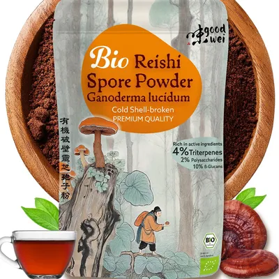 Obrázok produktu pre Organický prášok zo spór Reishi Ganoderma Lucidum, 100 g
