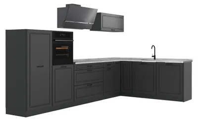 Imagen del producto de Cocina esquinera Vicco R-Line Antracita casa de campo/Antracita 347 x cm encimera Mármol, Model 68260