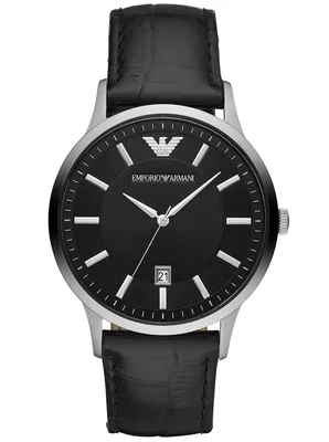 Produktbild von Emporio Armani AR11186 Uhr Herrenuhr Lederarmband Datum schwarz