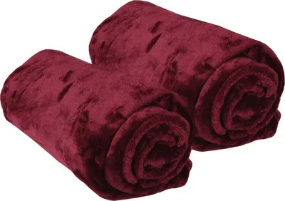 Zdjęcie produktu dla Przytulny koc "Celina" w zestawie 2 sztuk - wysokiej jakości puszysty koc, 70 x 100 cm - oberżyna