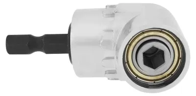 Productafbeelding van Haakse Booradapter - Verlengstuk Boor - Kleine Ruimtes Bereiken - 105 Graden Hoek - 1/4 Inch - Zilver