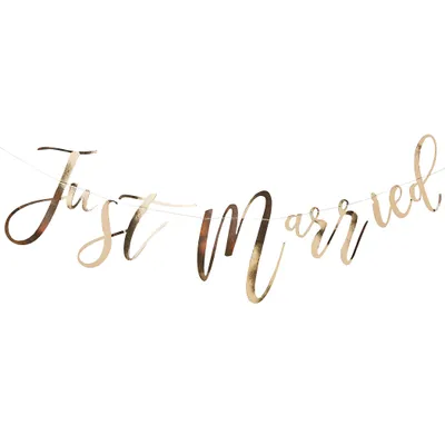 Produktbild von Golden Wedding Just married Girlande 1,5m