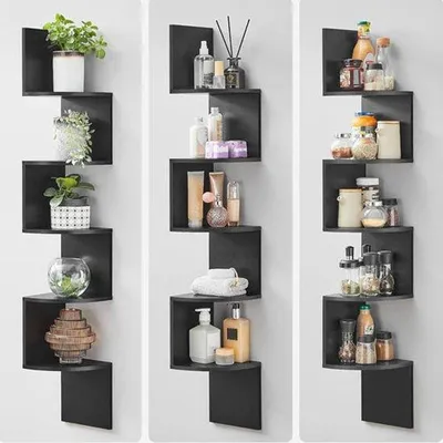 Image de Étagère Famanu Eckregal, 5 niveaux, couleur noire