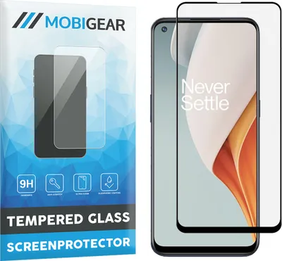 Produktbild von Mobigear Premium  OnePlus Nord N100 Panzerglas Gehärtetes Glas Displayschutz - Hüllenfreundlich - Schwarz
