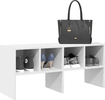 Produktbild von Möbel Schuhregal Stapelbar Weiß 89,5x30x40 cm - Garderobenständer 858839