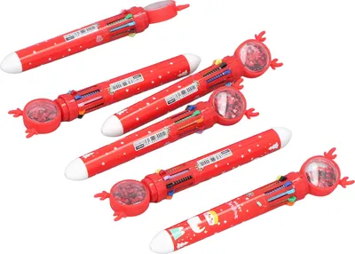 Image de 6pcs Christmas Ballpoint Pen 10 Colors Innovative Christmas Press Ballpoint Pen for Teacher Students Children Gift Christmas Snowman