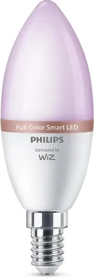 Produktbild von Philips Smarte LED-RGB-Lampe C37, E14-Sockel, 470 lm, Dreierpack, Wi-Fi/Bluetooth, Wi-Fi 4 (802.11n), 802.11b, 802.11g, LED, E14, C37, Multi
