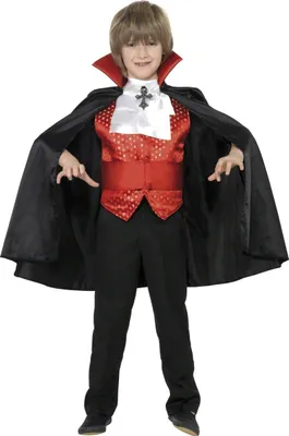 Produktbild von Dracula Vampir Halloween-Kinderkostüm schwarz-rot