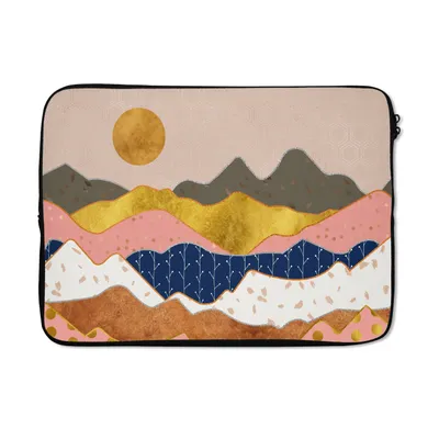 Produktbild von MuchoWow® Laptop Hülle 13 Zoll Muster - Gold - Pastell Laptoptasche - Laptophülle - Sleeve - Rundumschutz
