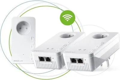 Produktbild von Devolo Magic 2 WiFi next Multiroom Kit, 1200 Mbit/s, Typ F, Gigabit Ethernet, 10,100,1000 Mbit/s, Multi User MIMO, Weiß