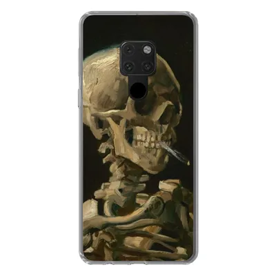 Produktbild von MuchoWow® Handyhülle Schutzhülle Hülle für Huawei P40 Lite Skelettkopf mit brennender Zigarette - Vincent van Gogh Silikon Softcase Handy Hülle - Handy