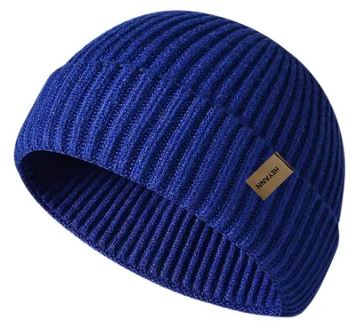 Zdjęcie produktu dla Czapka męska/damska, wełniana, typu beanie, kolor niebieski, uniwersalny rozmiar