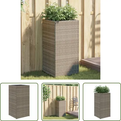 Produktbild von The Living Store Pflanzkübel Grau 40x40x80 cm Poly Rattan