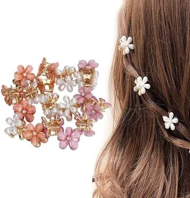 Produktbild von 18 kleine Blumen-Haarklammern aus ABS für Mädchen und Frauen, langlebig, kompakt und tragbar