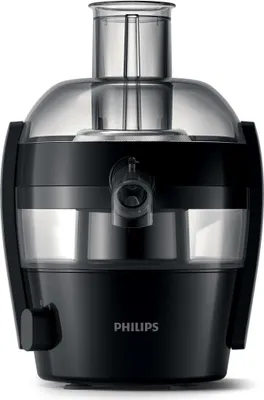 Produktbild von Philips Viva Collection zentrifugal Entsafter, 1.5 L, NutriU-Rezepte-App, QuickClean, 500 W, Schwarz (HR1832/00)