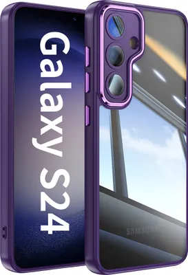Produktbild von Handyhülle für Samsung Galaxy S24 Hybrid Transparent TPU PC Militärschutz mit Kameraabdeckung Lila