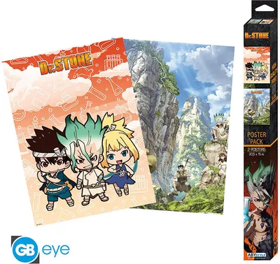 Imagen del producto de Set de pósters de Dr. Stone: Pósters estilo "chibi" - Ilustraciones (52 x 38 cm)