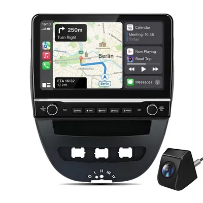 Produktbild von 10.1'' Kamedra Android 15 Autoradio Carplay 2+64GB Für Toyota Aygo Peugeot 107 Citroen C1 GPS Navi BT WIFI FM SWC DAB+ RDS DSP 2DIN USB Android Auto