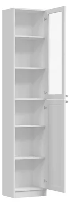 Produktbild von Topeshop W40 PAFOS BIA SH KPL, Partikelbord, Glas, Partikelbord, Modern, 2 Tür(en), 6 Regale, 400 mm