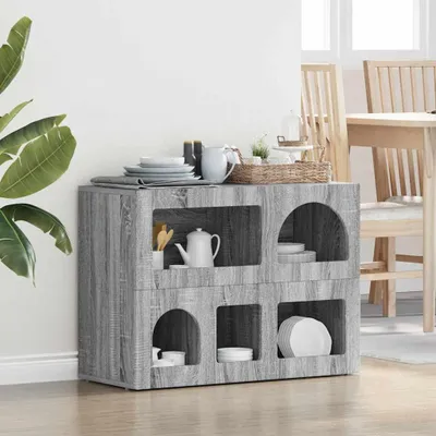 Obrázek produktu pro vidaXL Komoda ELST, šedá barva Sonoma, 80,5 x 35 x 59 cm, materiál: dřevovláknitá deska