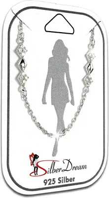 Produktbild von SilberDream Fußkette 25cm Damen 925 Silber Zirkonia Raute silber weiß SDF5095W