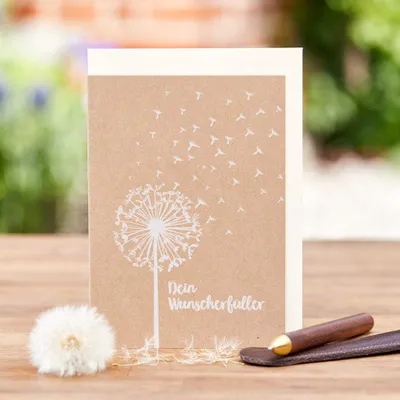 Produktbild von Grußkarte Dein Wunscherfüller - Pflanzbare Karte aus Saatpapier mit