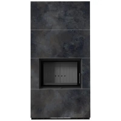Produktbild von Kaminbausatz KRATKI FLOKI BOX 8 kW Ø 160 Quarzsinter OSSIDO NERO schwarz Verkleidung