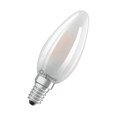 Produktbild von LEDV LED Kerze 4-40W/827 470lm E14 Filament matt 300° EEK E
