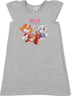 Produktbild von Paw Patrol Kleid für Mädchen Skye, Everest & Zuma - Best friends Kleidchen mit kurzen Ärmeln Grau 122-128