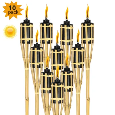 Immagine prodotto di Jopassy Torce Giardino Torcia Torcia Olio 10x Torce Luce Fiamma Giardino Set Bamboo
