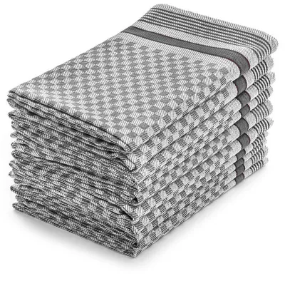 Produktbild von 10er Set Halbzwirn Grubentücher 45x90 cm 100% Baumwolle 105g Küchentücher Spühltuch Geschirrtücher anthrazit