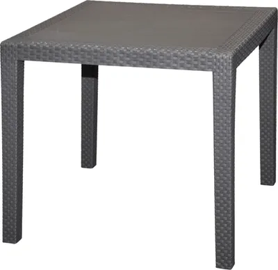 Produktbild von Gartentisch KING RATTAN in anthrazit - ca. 79 x 79 cm - Kunststoff Garten Tisch in Flachrattan Optik