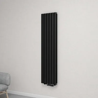Produktbild von Mai & Mai Badheizkörper flach 180x46cm in Anthrazit Mittelanschluss Paneelheizkörper Vertikal Handtuchwärmer Badheizung zweilagig Ohne Heizstab