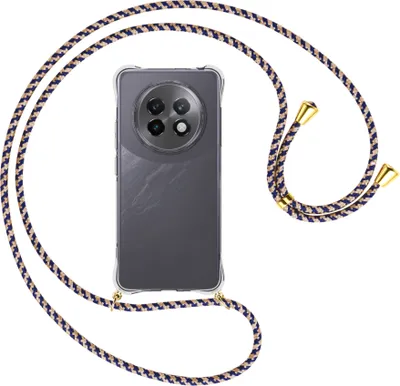 Produktbild von Handykette Backcover-Schutzhülle mit Band (Metall goldfarben) für Realme 13 Plus 5G - blau+beige