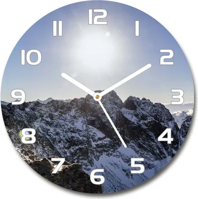 Produktbild von Wanduhr aus Glas 30fi Glasbild Glasuhr Gehärtetes Glas - weisse-zeiger - Winter in the Tatras