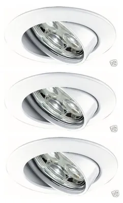 Image de Ensemble de spots encastrables Premium Paulmann, modèle Power Flood LED, 3x3W, 10VA, 230V, diamètre 83mm, couleur blanc/aluminium, matériau : zinc