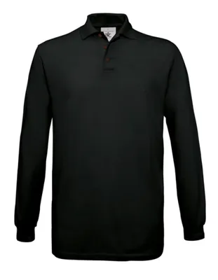 Produktbild von Poloshirt Safran Longsleeve / Uni - Farbe: Black - Größe: M