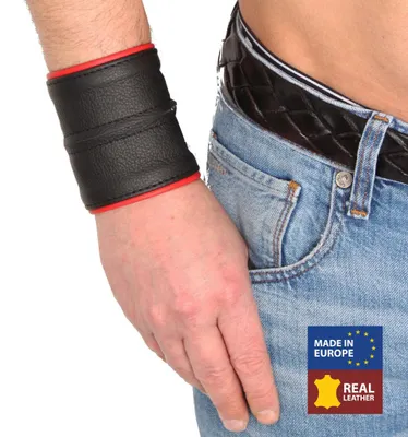 Immagine prodotto di Cinturino in pelle - Nero/Rosso con cerniera-S