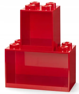 Imagen del producto de LEGO 41171730, Set de estanterías para ladrillos LEGO, modelo BRICK SHELF, de 2 piezas, color rojo