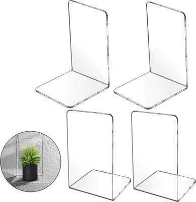 Produktbild von 4er Set Transparente Acryl Buchstützen 18cm*12cm