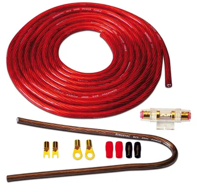 Car-HiFi-Akkukabel-Set 25mm², 5m, 1000W, 7-teilig