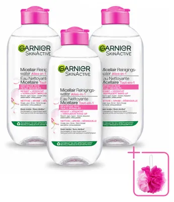 Imagen del producto de 3 unidades de Garnier SkinActive, agua micelar para piel sensible, 200 ml - Paquete ahorro - 3 unidades