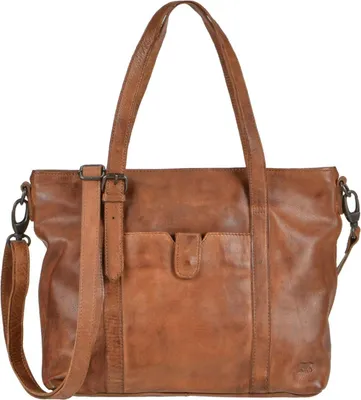 Produktbild von Bear Design Damen Tasche Ledertasche Shopper Schultertasche Handtasche Leder cognac 34x27cm Cow Lavato CL36739