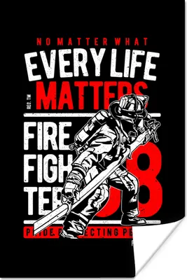 Produktbild von MuchoWow® Poster Mancave - Feuerwehr - Vintage - Zitate 80x120 cm - Papierdruck