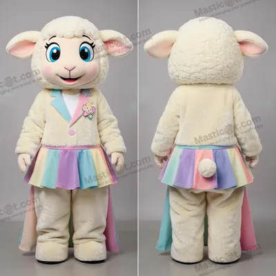 Produktbild von Flauschiges MASTICOT Schaf-Maskottchen aus Creme