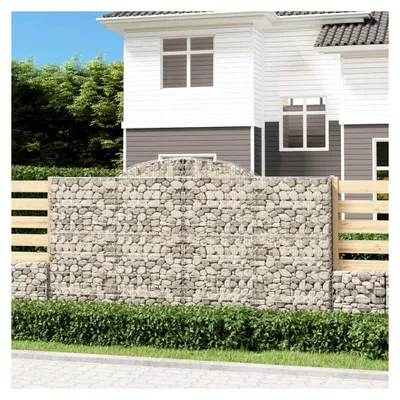 Produktbild von Gabione mit Hochbogen, Gabionenkörbe, Gabionen Hochbeet, Steinkorb, Gabionengitter, Drahtkorb Für Pflanzen, Kräuterspirale Für Garten, 300x50x160/180 cm Verzinktes Eisen