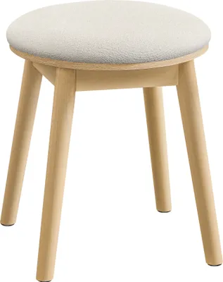 Produktbild von SONGMICS HOME BOHOVEN Kollektion - Schminkhocker, Schminktisch-Hocker gepolstert, Massivholzbeine, Sitzhocker rund, Fußhocker, rutschfeste Fußpads