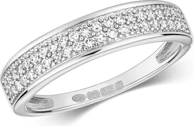 Produktbild von Funkelndes Feuer 9 Karat (375) Weißgold Halb Eternity Damen - Diamant Ring Brillant-Schliff 0.20 Karat H - I1, 51 (16.2); TRS319139KWRSL